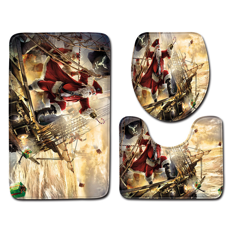 Ziemassvētku paklājs vannas istabai dušas istabas vannas paklājs Ziemassvētku durvju paklājs Toliet paklāja paklājs, neslīdošs, absorbējošs kāju paklājs vannas paklājs