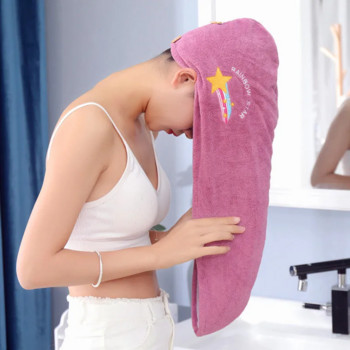 Γυναικεία καπέλα ντους για κορίτσια Magic Microfiber Πετσέτα Καπέλα μπάνιου για Γυναικεία Καπέλα για στεγνά μαλλιά Μαλακό για γρήγορο στέγνωμα Lady Turban Head