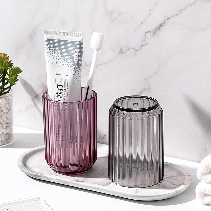 Vannas istabas mazgāšanas krūze Mājas zobu birstes krūzes Plastmasas caurspīdīgs mutes skalošanas glāzītis