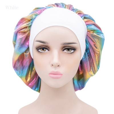 Modes dušas cepures, elastīgas, platas joslas nakts cepures, viena slāņa lāzera matu kopšanas cepures mājas salonam spa pieaugušajiem ar motora pārsegu