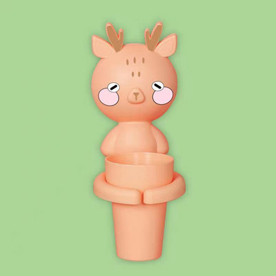 Karikatūras bērnu zobu krūzīšu komplekts ar plauktu Vannas istabas piederumi Pie sienas piekaramie bērnu mutes skalojamā līdzekļa krūze zēniem Meiteņu aksesuāri