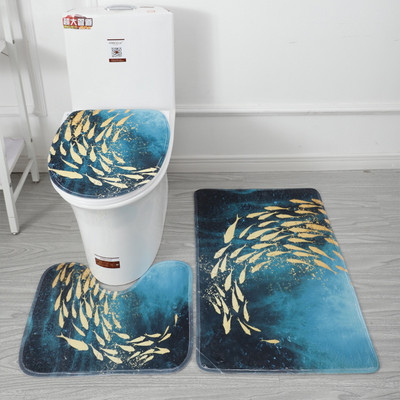 Set de covorașe de baie 3 buc 15 stiluri Covor de baie Covor de toaletă Covoraș de toaletă anti-alunecare absorbantă Decorație de marmură Ușă Pad picior spumă cu memorie Nou