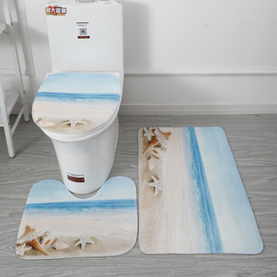 Set de covorașe de baie 3 buc 15 stiluri Covor de baie Covor de toaletă Covoraș de toaletă anti-alunecare absorbantă Decorație de marmură Ușă Pad picior spumă cu memorie Nou