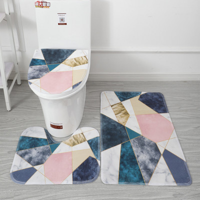 Set de covorașe de baie 3 buc 15 stiluri Covor de baie Covor de toaletă Covoraș de toaletă anti-alunecare absorbantă Decorație de marmură Ușă Pad picior spumă cu memorie Nou