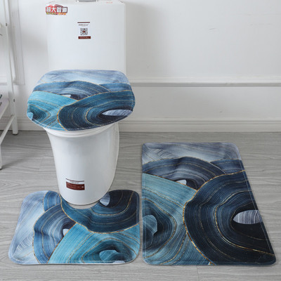 Set de covorașe de baie 3 buc 15 stiluri Covor de baie Covor de toaletă Covoraș de toaletă anti-alunecare absorbantă Decorație de marmură Ușă Pad picior spumă cu memorie Nou