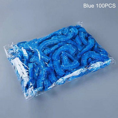 100db eldobható zuhanysapkák fürdőkád vízálló felnőtt hajszárító sapkák porálló műanyag fejfedők férfiaknak és nőknek