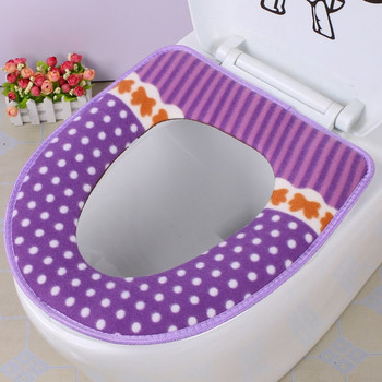 1 τεμ. Πλένεται χειμωνιάτικο ζεστό κάλυμμα καθίσματος τουαλέτας Χαλάκι ντουλάπι Αξεσουάρ μπάνιου Πλέξιμο Καθαρό χρώμα Μαλακό σε σχήμα Ο Μαξιλαράκι Κάθισμα τουαλέτας