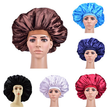 1PC Грижа за женската коса Голяма платнена шапка за сън Супер гигантска шапка за сън Водоустойчиви шапки за душ Сатенено копринено боне Луксозно