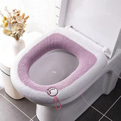 Universāls tualetes sēdekļa pārklājs ķirbju raksts Closestool Mat Mīksts silts tualetes sēdekļa spilvens Vannas istabas tualetes vāka piederumi