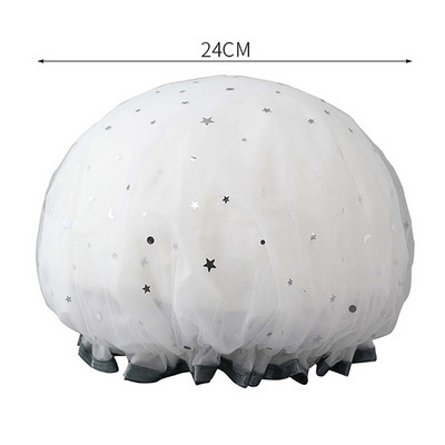 Kétrétegű Kitchen Lady Light Oil füstálló sapka zuhany sapka vízálló felnőtt női zuhanyfürdő sapka sampon sapka aranyos csillogás