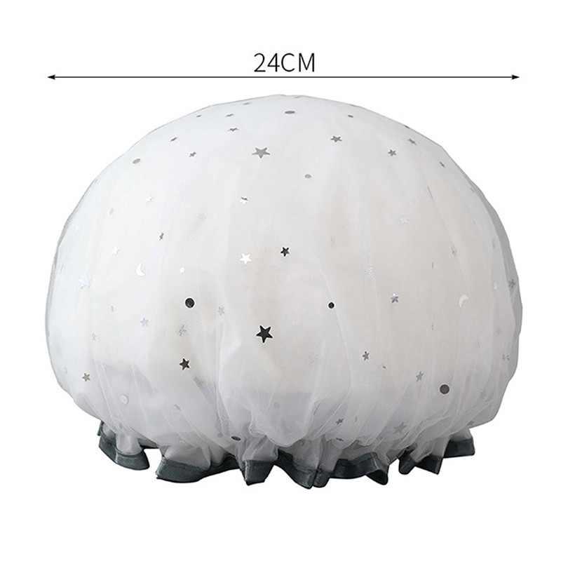 Kétrétegű Kitchen Lady Light Oil füstálló sapka zuhany sapka vízálló felnőtt női zuhanyfürdő sapka sampon sapka aranyos csillogás