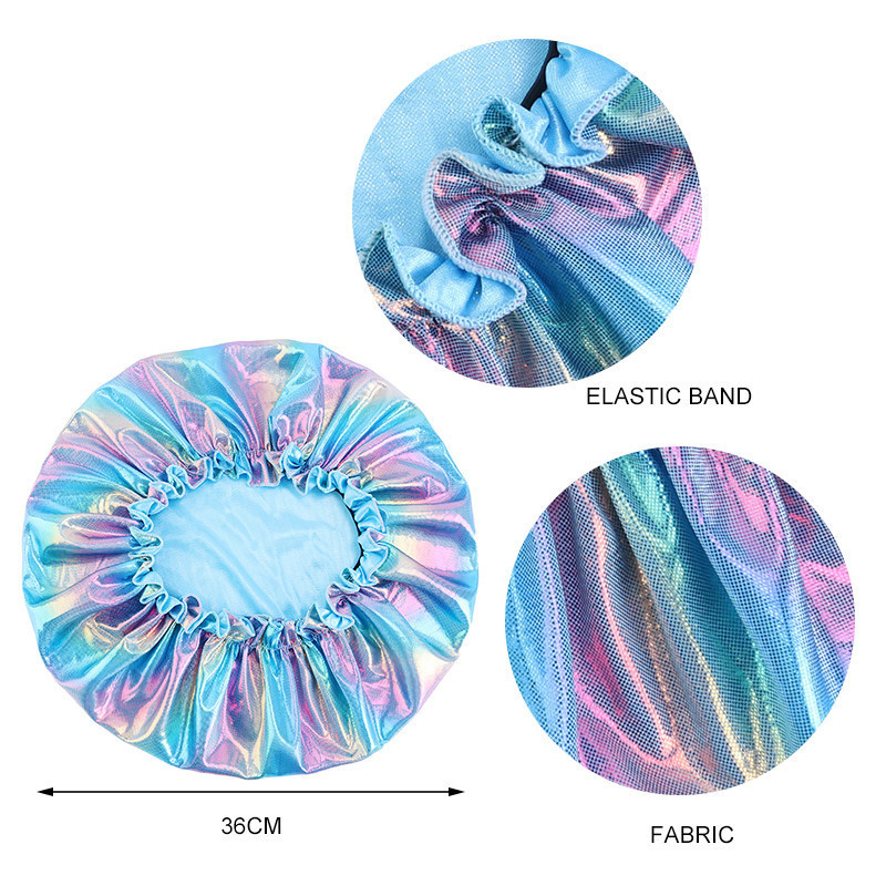 Satīna Bonnet matu veidošanas cepure Adjust Colorful Gari Matu kopšana Dāmu nakts miega cepure Sieviešu lāzera zīda galvas ietīšana dušas nakts cepure