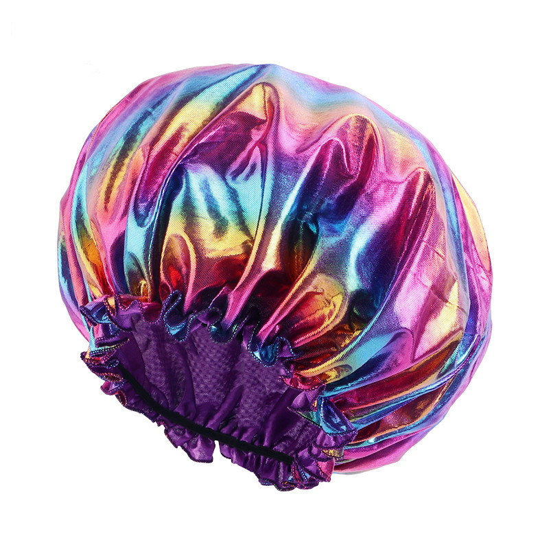 Satīna Bonnet matu veidošanas cepure Adjust Colorful Gari Matu kopšana Dāmu nakts miega cepure Sieviešu lāzera zīda galvas ietīšana dušas nakts cepure
