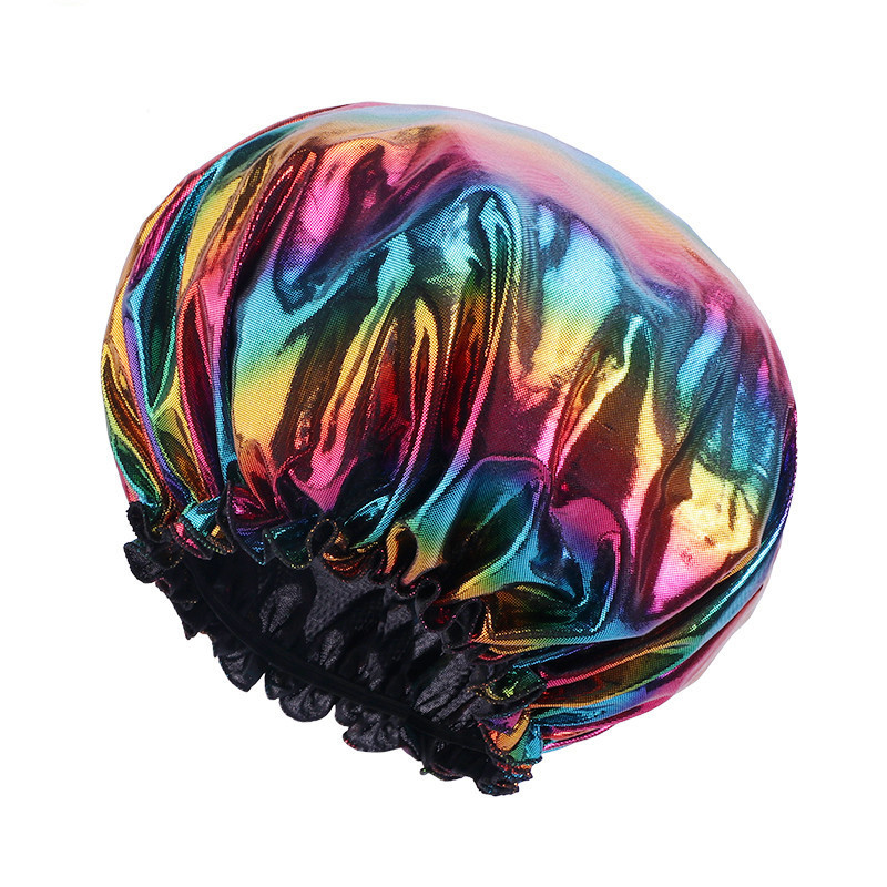 Satīna Bonnet matu veidošanas cepure Adjust Colorful Gari Matu kopšana Dāmu nakts miega cepure Sieviešu lāzera zīda galvas ietīšana dušas nakts cepure