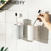 No Trace Paste Rack tassid Seinale kinnitatav hambaharjatopsi hoidik Vannitoa suuveetops Punch-free Wash Cup Kodune hambaharja baño