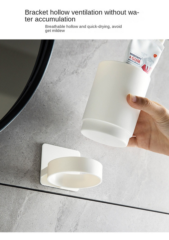 No Trace Paste Rack tassid Seinale kinnitatav hambaharjatopsi hoidik Vannitoa suuveetops Punch-free Wash Cup Kodune hambaharja baño