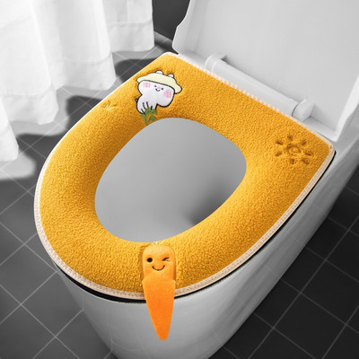 Jauns tualetes sēdekļa pārklāja paklājiņš ar rāvējslēdzēju vannas istabas tualetes paliktņa spilvens ar rokturi, biezāks, mīksts tualetes spilvens vannas istabas aksesuāri