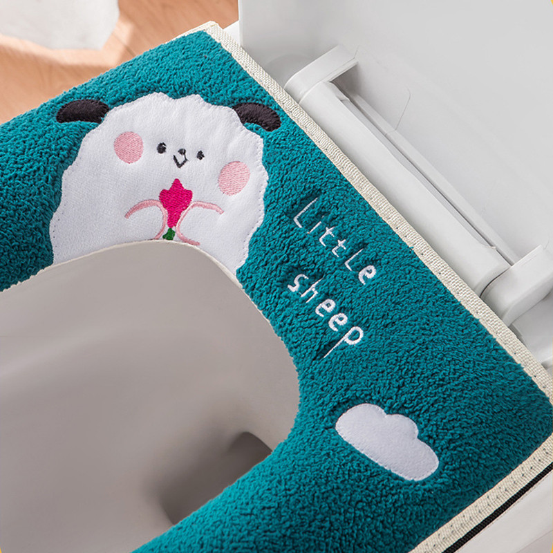 Jauns tualetes sēdekļa pārklāja paklājiņš ar rāvējslēdzēju vannas istabas tualetes paliktņa spilvens ar rokturi, biezāks, mīksts tualetes spilvens vannas istabas aksesuāri