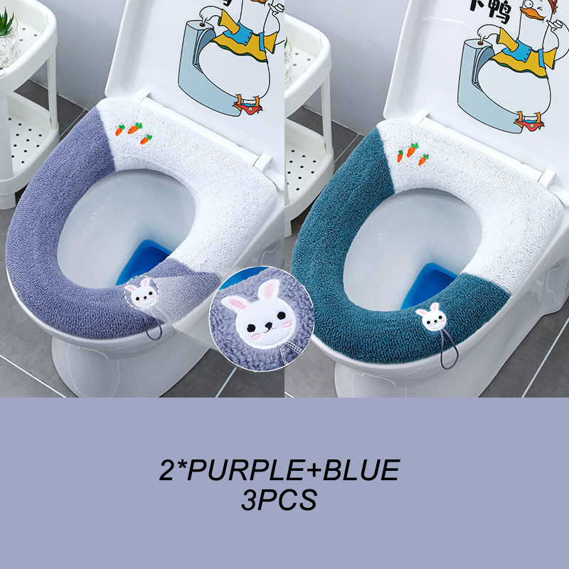 2/3 KOM Zimska navlaka za WC školjku Mekana topla prostirka WC podloga za kupaonicu s ručkom Deblja stolica Toplija dodatna oprema Valuta