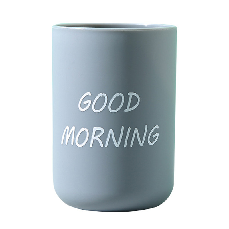 Simple Travel Nordic Good Morning Mouthwash Cup Creative Children Brushing Glass Plastmasas zobu birstes krūze Vannas istabas piederumi