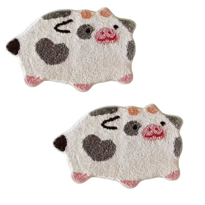 Cow Print Jauki vannas istabas paklāji, neslīdoši, mīksti, absorbējoši vannas paklāji, mazgājami grīdas paklāji, iekštelpu grīdas apdare viesistabai