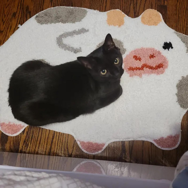 Cow Print Jauki vannas istabas paklāji, neslīdoši, mīksti, absorbējoši vannas paklāji, mazgājami grīdas paklāji, iekštelpu grīdas apdare viesistabai