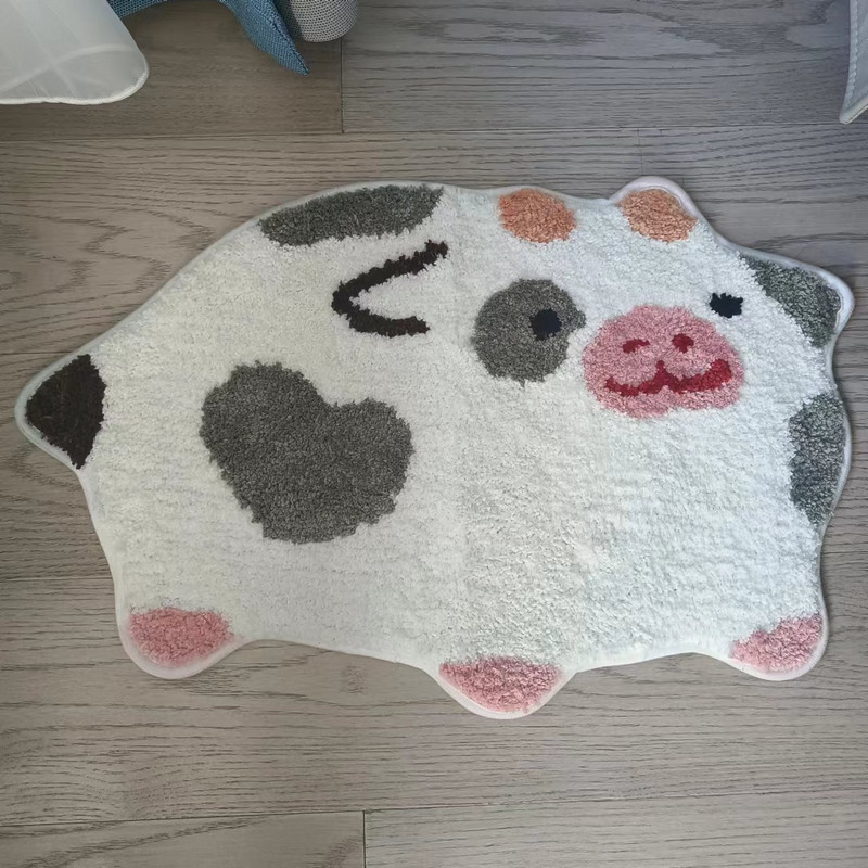 Cow Print Jauki vannas istabas paklāji, neslīdoši, mīksti, absorbējoši vannas paklāji, mazgājami grīdas paklāji, iekštelpu grīdas apdare viesistabai