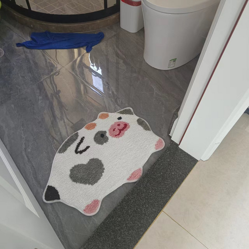 Cow Print Jauki vannas istabas paklāji, neslīdoši, mīksti, absorbējoši vannas paklāji, mazgājami grīdas paklāji, iekštelpu grīdas apdare viesistabai
