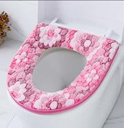 Ziedu siltais tualetes pārsegs sēdekļa vāks augšējais pārsegs Vannas istabas sildītājs tualetes sēdekļa trauks mīksts rāvējslēdzējs mazgājams tualetes sēdekļa pārvalks