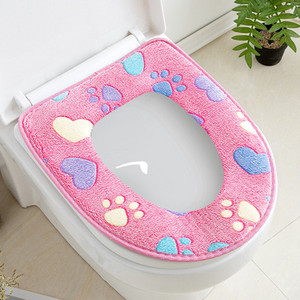 Ziedu siltais tualetes pārsegs sēdekļa vāks augšējais pārsegs Vannas istabas sildītājs tualetes sēdekļa trauks mīksts rāvējslēdzējs mazgājams tualetes sēdekļa pārvalks