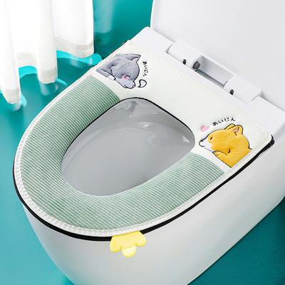 Ziedu siltais tualetes pārsegs sēdekļa vāks augšējais pārsegs Vannas istabas sildītājs tualetes sēdekļa trauks mīksts rāvējslēdzējs mazgājams tualetes sēdekļa pārvalks