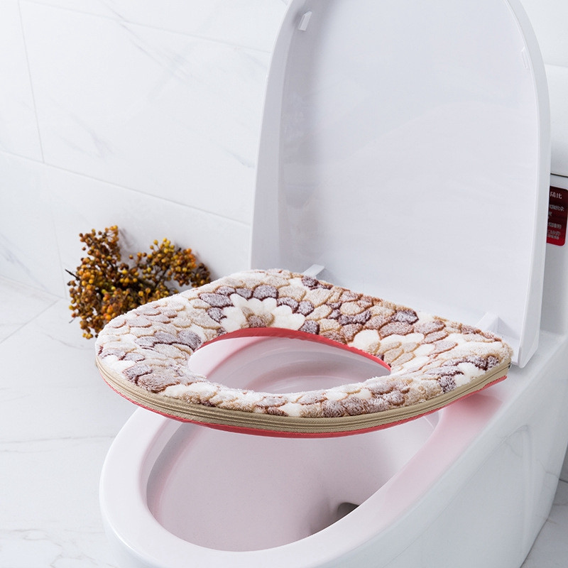 Ziedu siltais tualetes pārsegs sēdekļa vāks augšējais pārsegs Vannas istabas sildītājs tualetes sēdekļa trauks mīksts rāvējslēdzējs mazgājams tualetes sēdekļa pārvalks