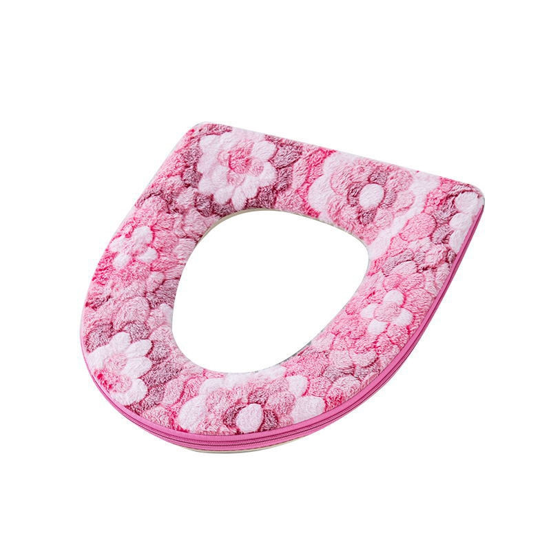 Ziedu siltais tualetes pārsegs sēdekļa vāks augšējais pārsegs Vannas istabas sildītājs tualetes sēdekļa trauks mīksts rāvējslēdzējs mazgājams tualetes sēdekļa pārvalks