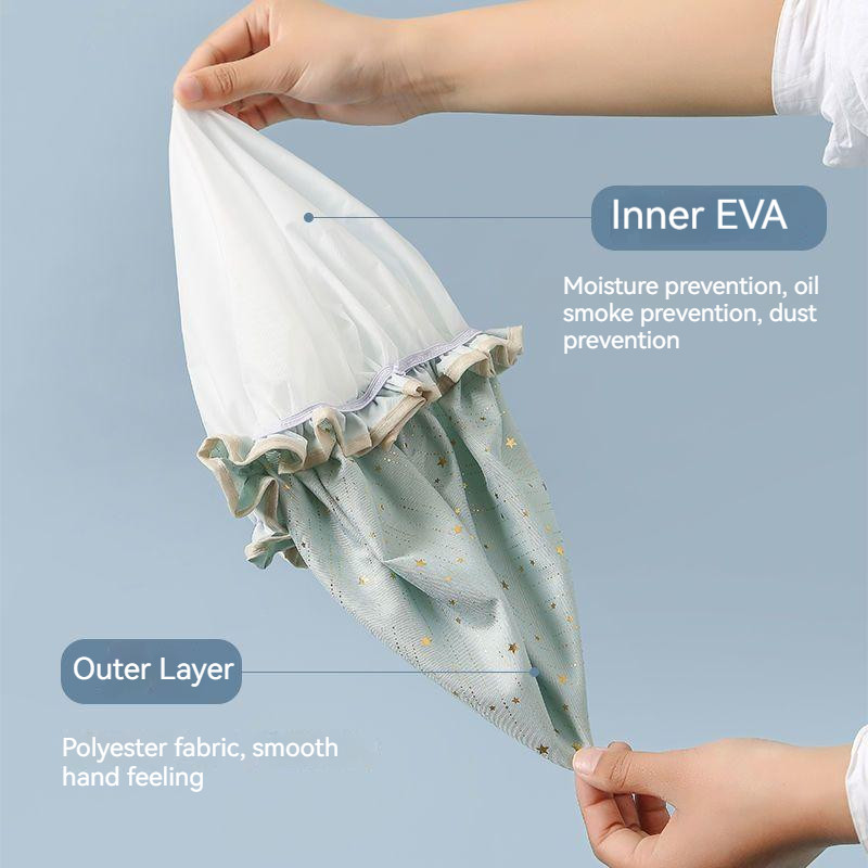 Veekindel dušikork, korduvkasutatav naistele Meeste elastne vannimüts kahekihiline vannitamisjuukse kujundav müts PEVA Voodriga juuste vannimüts