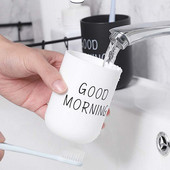 1 tk Nordic Travel Washing Cup Koduvannituba Paar Plastikust Good Morning hambaharja hoidiku tassi korraldajatass