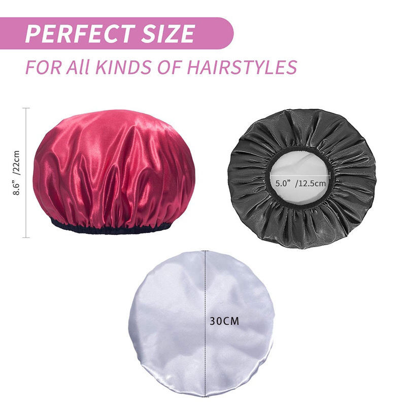 Dušas cepures Īpaši liela matu veidošanas cepure sievietēm, meitenēm, gariem matiem, divslāņu ūdensizturīgs atkārtoti lietojams