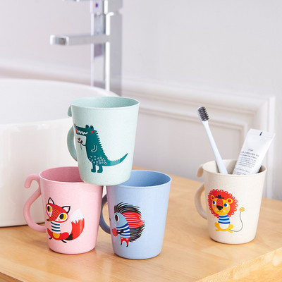 Карикатура Чаша за пиене Четка за зъби Чаша за миене за деца Деца Пластмасова чаша за закуска Чаши за напитки Чаши за баня