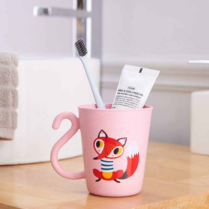 Animacinių filmų gėrimo puodelis Šepetėlio dantų plovimo puodelis vaikams Vaikams Plastikinis pusryčių puodelis Gėrimas Vonios puodeliai