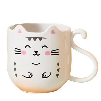 Jauka kaķa mutes skalojamā līdzekļa krūze Radoša karikatūra kaķēns, sabiezināts Pp materiāls mazgāšanas krūzes zobu birstes turētājs vannas istabas tīrīšanai ceļojumiem