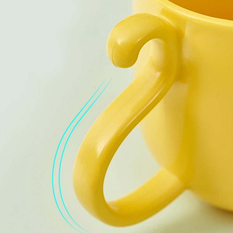 Jauka kaķa mutes skalojamā līdzekļa krūze Radoša karikatūra kaķēns, sabiezināts Pp materiāls mazgāšanas krūzes zobu birstes turētājs vannas istabas tīrīšanai ceļojumiem