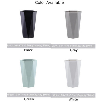 300ml Nordic Plastic Cup Θήκη οδοντόβουρτσας Πλύσιμο Ποτό σπίτι Μπάνιο Οδοντόκουπα σε σχήμα διαμαντιού Κύπελλο Μαύρο Γκρι Λευκό