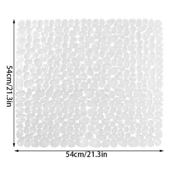 Подложка за баня Дизайн на камъчета Неплъзгащ се квадратен килим Душ за къпане Вана PVC подложка,