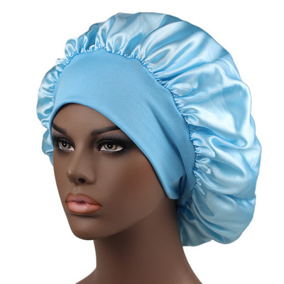 Satin Solid Silk Hair Cap miegančiomis rankovėmis hidžabas, skirtas miegui Moterims Priežiūra Kapoto miegui afrikietiškas naktinio miego kepuraitė plaukams vyrams Unisex