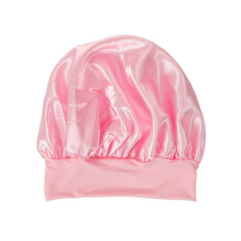 Дамски шапки за спане Сатен за баня Едноцветни разтегливи бонета Шапка за коса за ежедневна употреба и красота
