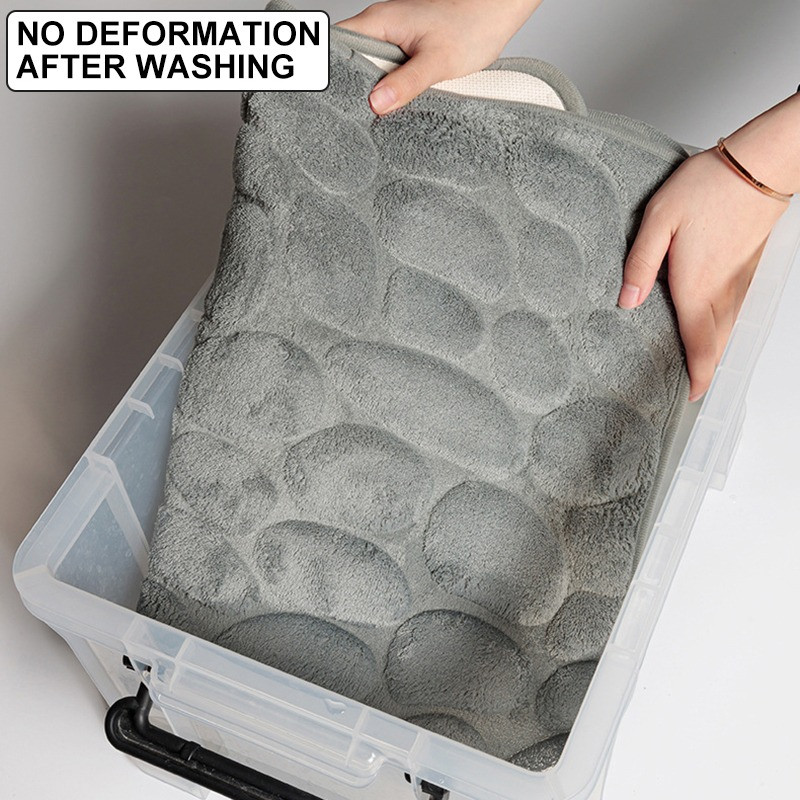 Bruģakmens reljefs vannas istabas paklājiņš Neslīdoši paklāji izlietnē Vannas sānu grīda Paklājs dušas istabas kājslauķis Memory Foam Pad