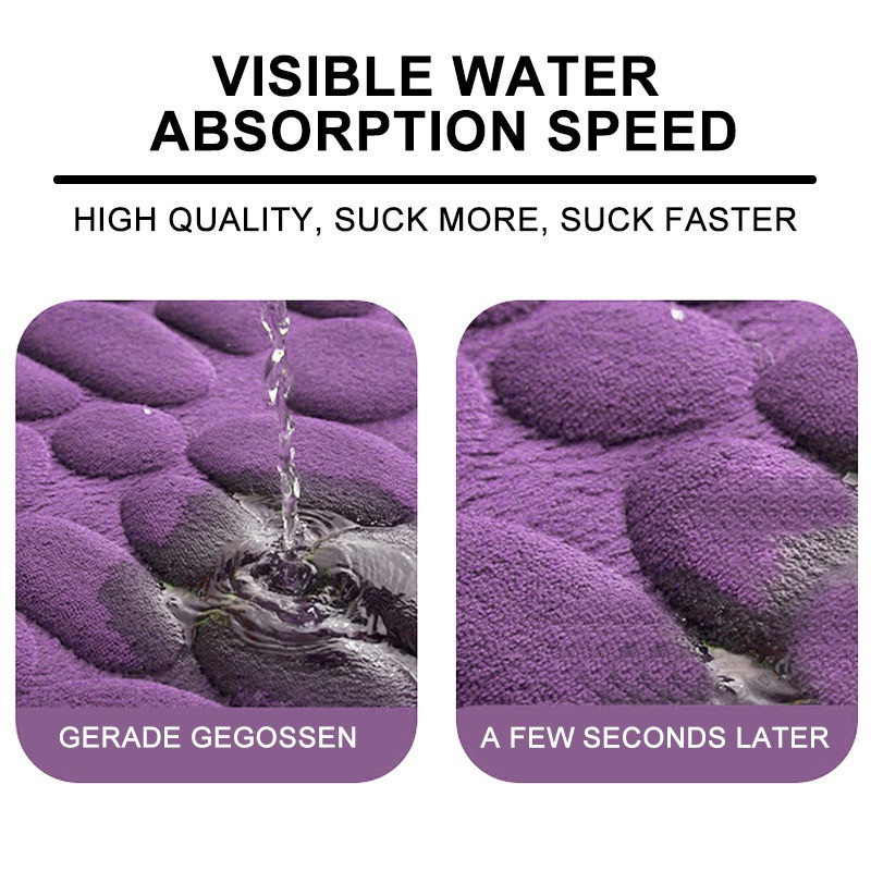 Bruģakmens reljefs vannas istabas paklājiņš Neslīdoši paklāji izlietnē Vannas sānu grīda Paklājs dušas istabas kājslauķis Memory Foam Pad