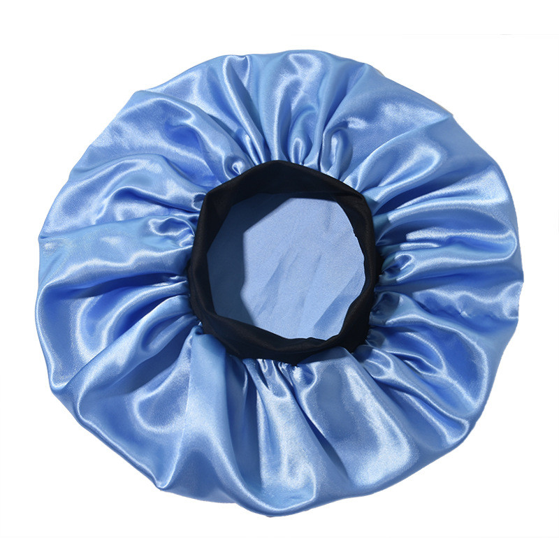 Šilkinio atlaso plaukų apvyniojimas reguliuojamas miegui skirtas kepuraites su pamušalu Vonios kepuraitės moterims Vyrams, garbanotiems ilgiems plaukams, 1 vnt.