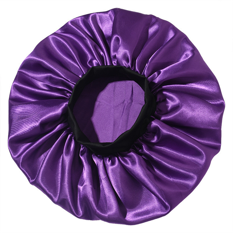 Šilkinio atlaso plaukų apvyniojimas reguliuojamas miegui skirtas kepuraites su pamušalu Vonios kepuraitės moterims Vyrams, garbanotiems ilgiems plaukams, 1 vnt.