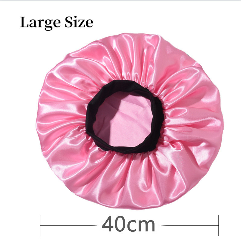 Šilkinio atlaso plaukų apvyniojimas reguliuojamas miegui skirtas kepuraites su pamušalu Vonios kepuraitės moterims Vyrams, garbanotiems ilgiems plaukams, 1 vnt.