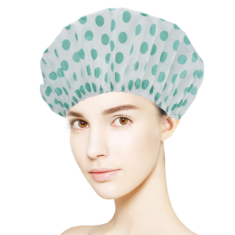 Ūdensnecaurlaidīga EVA plastmasas dušas cepure Elastīga atkārtoti lietojama peldēšanās matu vannas cepures Skaistumkopšanas salons Spa ar ziedu apdrukāta cepure
